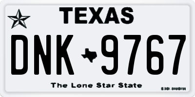 TX license plate DNK9767