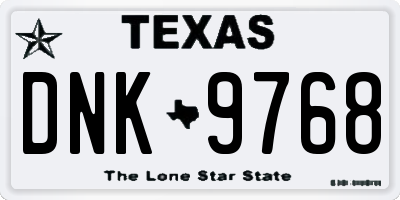 TX license plate DNK9768