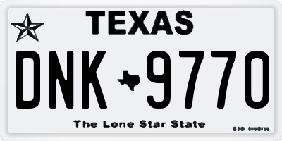 TX license plate DNK9770