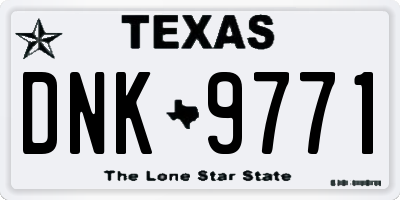 TX license plate DNK9771