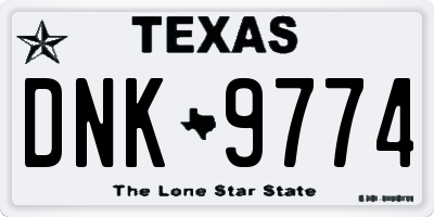 TX license plate DNK9774