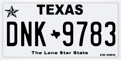TX license plate DNK9783