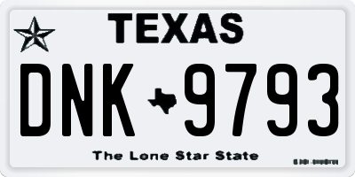 TX license plate DNK9793