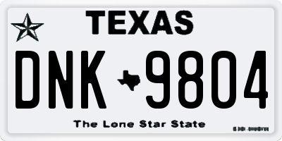 TX license plate DNK9804