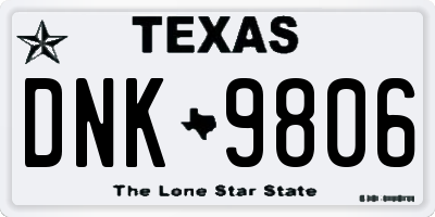 TX license plate DNK9806