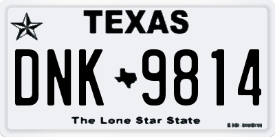 TX license plate DNK9814