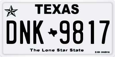 TX license plate DNK9817
