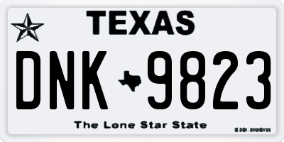 TX license plate DNK9823