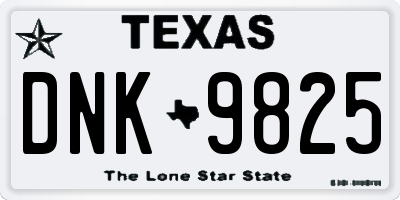 TX license plate DNK9825