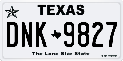 TX license plate DNK9827
