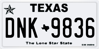TX license plate DNK9836