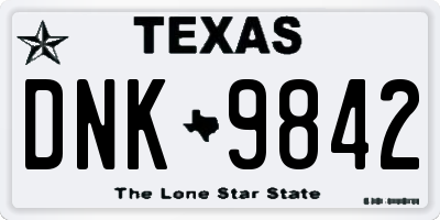 TX license plate DNK9842