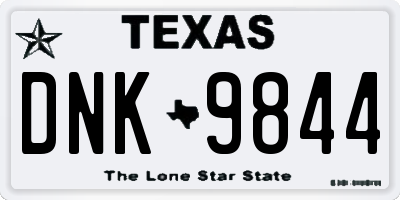 TX license plate DNK9844