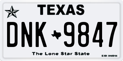 TX license plate DNK9847
