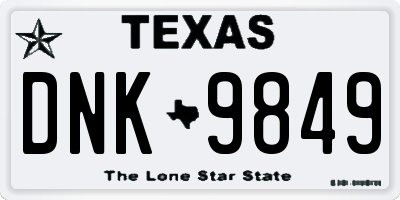 TX license plate DNK9849
