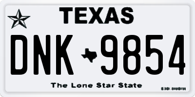 TX license plate DNK9854