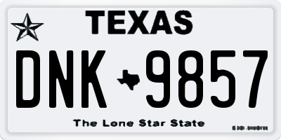 TX license plate DNK9857