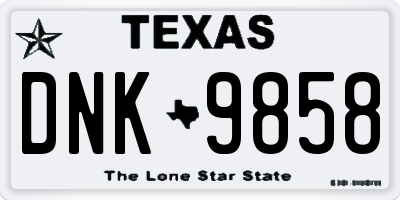 TX license plate DNK9858