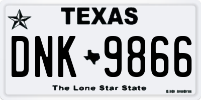 TX license plate DNK9866