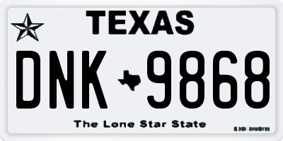 TX license plate DNK9868