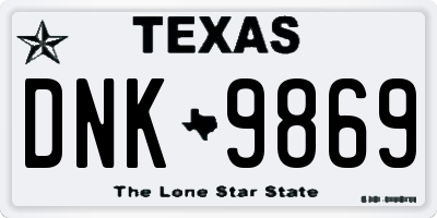 TX license plate DNK9869