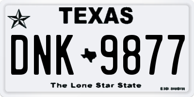 TX license plate DNK9877
