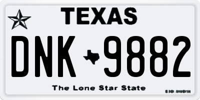 TX license plate DNK9882