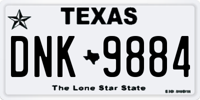 TX license plate DNK9884