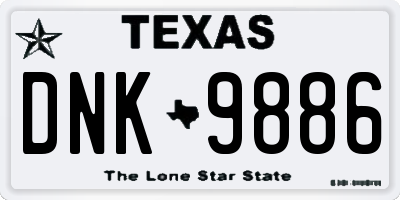 TX license plate DNK9886