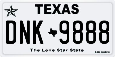 TX license plate DNK9888