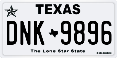 TX license plate DNK9896