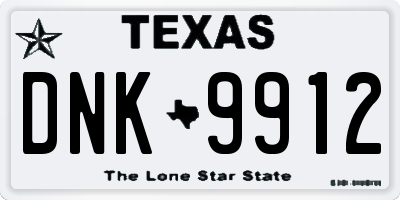 TX license plate DNK9912