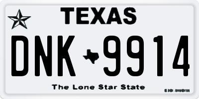 TX license plate DNK9914