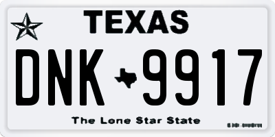 TX license plate DNK9917