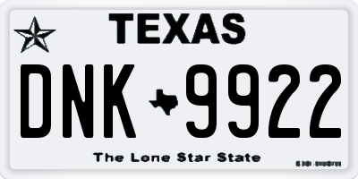 TX license plate DNK9922