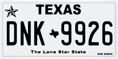 TX license plate DNK9926