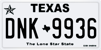 TX license plate DNK9936