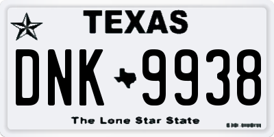 TX license plate DNK9938