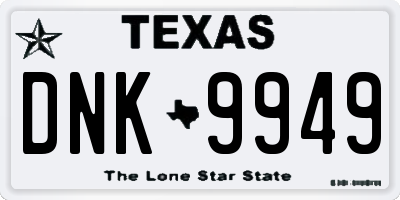 TX license plate DNK9949