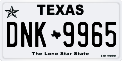 TX license plate DNK9965