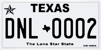 TX license plate DNL0002