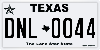 TX license plate DNL0044