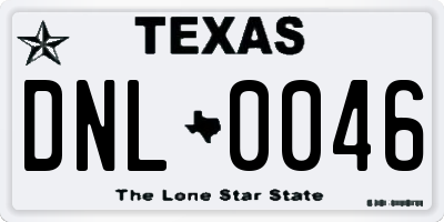 TX license plate DNL0046