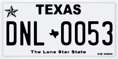 TX license plate DNL0053