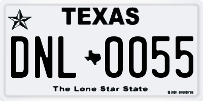 TX license plate DNL0055