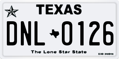 TX license plate DNL0126