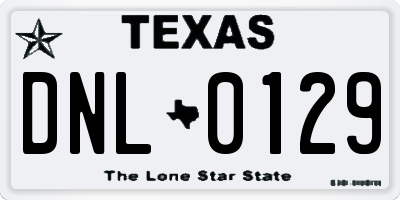 TX license plate DNL0129