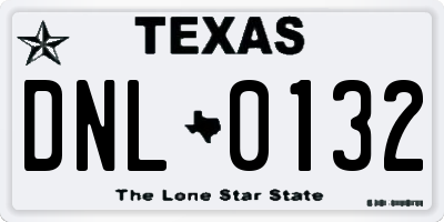 TX license plate DNL0132