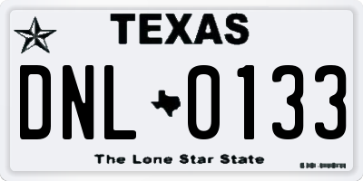 TX license plate DNL0133