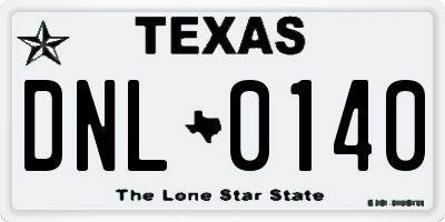 TX license plate DNL0140